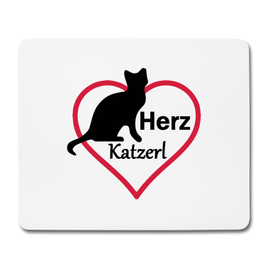 Katzen Mousepad - Herz Katzerl Katze Tier Haustier Liebe Geschenk