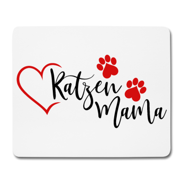 Katzen Mousepad - Katzenmama Katzen Mama Katze Haustier Herz rot