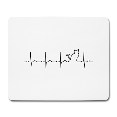 Katzen Mousepad - Cat Heartbeat - Katzen Herzschlag