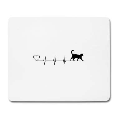 Katzen Mousepad - Herzschlag Katze Katzenfreund Tierfreund Geschenk