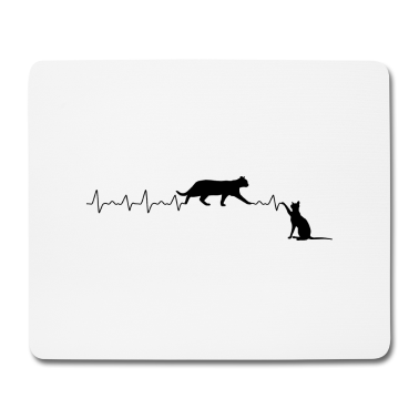 Katzen Mousepad - Katzen Herzschlag