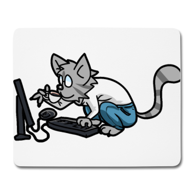 Katzen Mousepad - Nerd Katze Student Studium Abi Schule