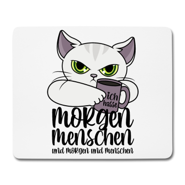 Katzen Mousepad - Katze Morgenmenschen Morgen Menschen Kaffee Spruch