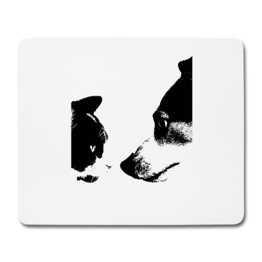 Katzen Mousepad - Katze und Hund