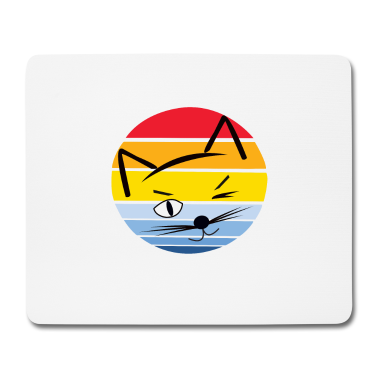 Katzen Mousepad - Katze Retro Shirt Cat T-Shirt Katzen tshirt