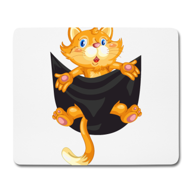Katzen Mousepad - Katze Katze in der Tasche