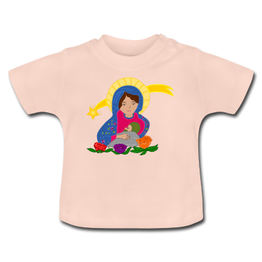 Geschenk Geburt Baby T-Shirt - Jungfrau Maria und Jesus Geburt
