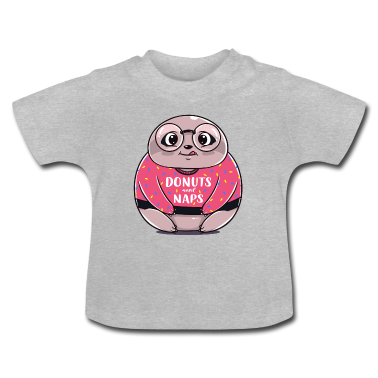Geschenk Geburt Baby T-Shirt - Faultier Donut Schlaf lustig Geschenk Geburtstag