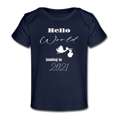 Geschenk Geburt Baby T-Shirt - Geburt 2021 | Storch Landung 2021