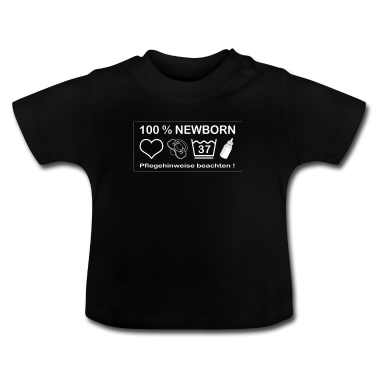 Geschenk Geburt Baby T-Shirt - Newborn - Pflegehinweis