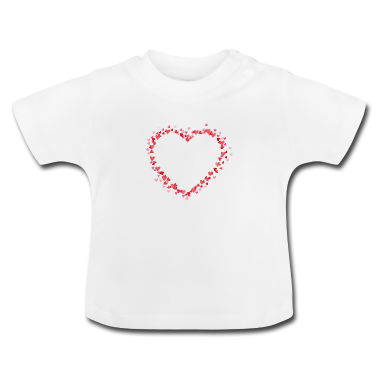 Geschenk Geburt Baby T-Shirt - Personalisierbar kleine Herzen