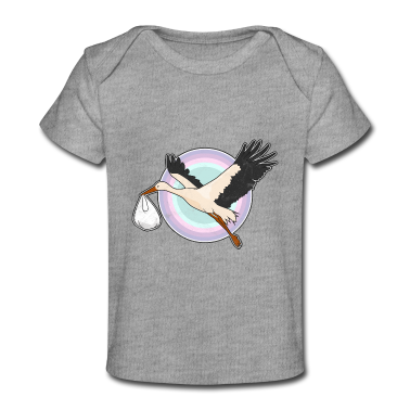 Geschenk Geburt Baby T-Shirt - Storch Geburt Baby