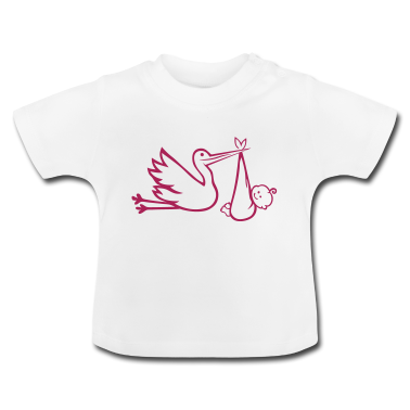Geschenk Geburt Baby T-Shirt - Storch bebe Geburt