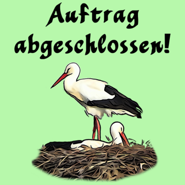 Motiv Klapperstorch Baby Geburt