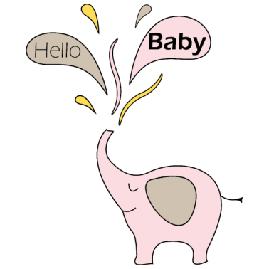 Motiv Elefant Geburt Rosa