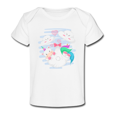 Geschenk Geburt Baby T-Shirt - Die Geburt des kleinen Einhorns