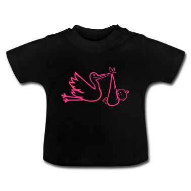 Geschenk Geburt Baby T-Shirt - Storch Baby Geburt 212