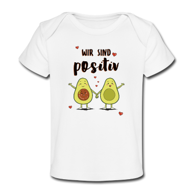 Geschenk Geburt Baby T-Shirt - Wir sind positiv Schwangerschaft Geburt