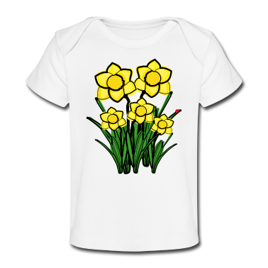 Geschenk Geburt Baby T-Shirt - März Geburt Blume Narzissen