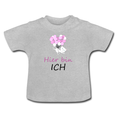 Geschenk Geburt Baby T-Shirt - Hier bin ich Geburt Katze Baby