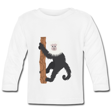 Geschenk Geburt Baby Langarmshirt - Kapuzineraffen