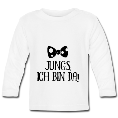 Geschenk Geburt Baby Langarmshirt - Jungs ich bin da Geburt Baby