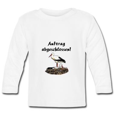 Geschenk Geburt Baby Langarmshirt - Klapperstorch Baby Geburt