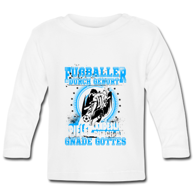 Geschenk Geburt Baby Langarmshirt - Fußballer durch Geburt, Landesliga...