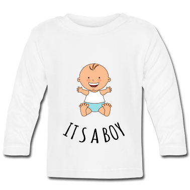 Geschenk Geburt Baby Langarmshirt - Tshirt kündigt Geburt, es ist ein Junge