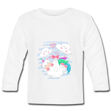 Geschenk Geburt Baby Langarmshirt - Die Geburt des kleinen Einhorns