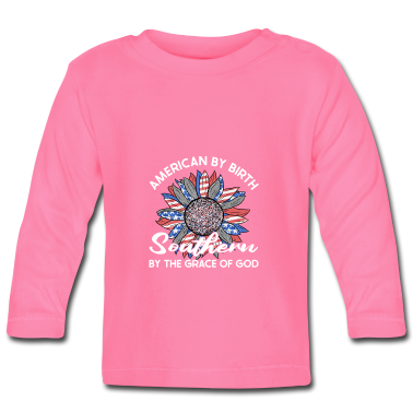 Geschenk Geburt Baby Langarmshirt - Amerikanische von Geburt Südliche durch die Gnade