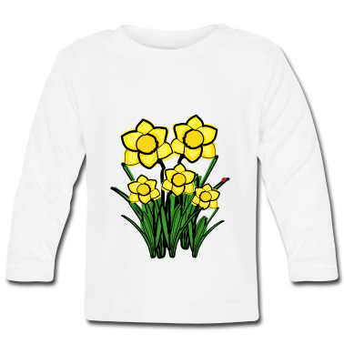 Geschenk Geburt Baby Langarmshirt - März Geburt Blume Narzissen