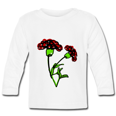 Geschenk Geburt Baby Langarmshirt - Januar Geburt Blume Nelken
