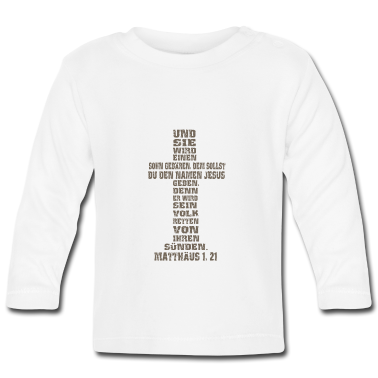 Geschenk Geburt Baby Langarmshirt - Bibelvers. Weihnachten. Geburt Jesus