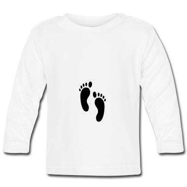 Geschenk Geburt Baby Langarmshirt - Baby Geburt Füße Glücklich