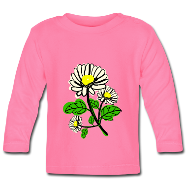 Geschenk Geburt Baby Langarmshirt - April Geburt Blume Daisy