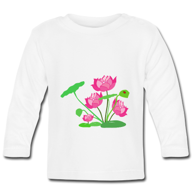 Geschenk Geburt Baby Langarmshirt - Juli Geburt Blume Seelilie