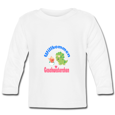 Geschenk Geburt Baby Langarmshirt - Willkommen Geschwisterchen - Geschenk zur Geburt