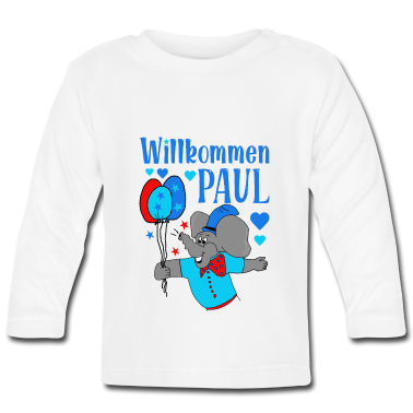 Geschenk Geburt Baby Langarmshirt - Zur Geburt von Paul
