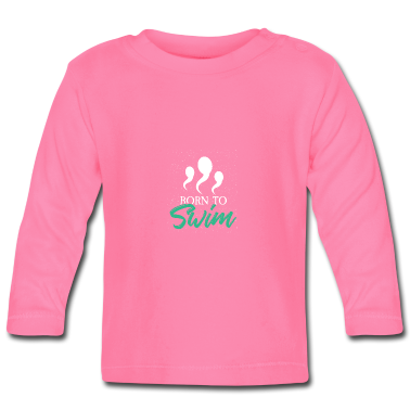 Geschenk Geburt Baby Langarmshirt - Schwimmen Geburt Geschenkidee