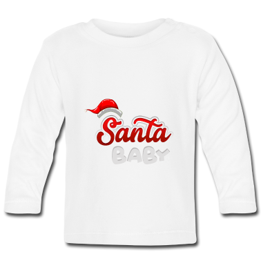 Geschenk Geburt Baby Langarmshirt - Santa Baby Geschenk Geburt