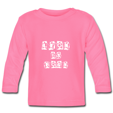 Geschenk Geburt Baby Langarmshirt - Leon is born - Zur Geburt