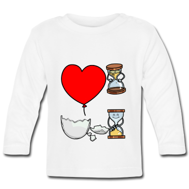Geschenk Geburt Baby Langarmshirt - Start ins Leben Sanduhr Geburt Baby