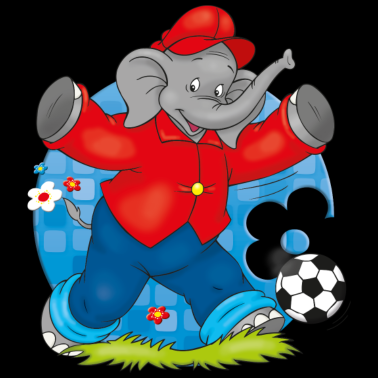 Motiv Benjamin Blümchen spielt Fußball