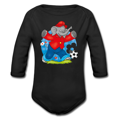 Geschenk Geburt Baby Body - Benjamin Blümchen spielt Fußball
