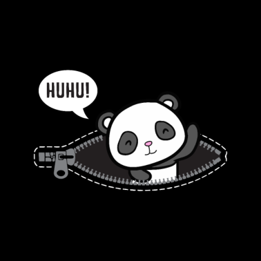 Motiv Huhu Ich bin da Baby Panda Geburt Geschenk