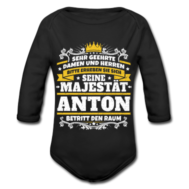 Geschenk Geburt Baby Body - Seine Majestät Anton