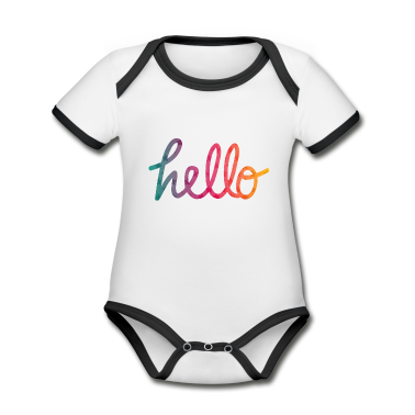 Geschenk Geburt Baby Body - Hello Typografie Regenbogen