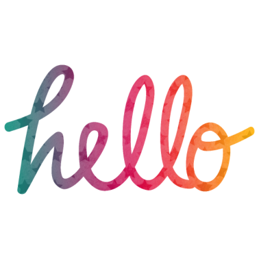 Motiv Hello Typografie Regenbogen