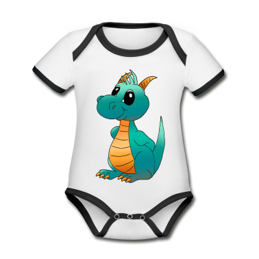 Geschenk Geburt Baby Body - Drache türkis